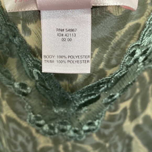 Victoria's Secret chemise green tan animal print - Picture 6 of 8